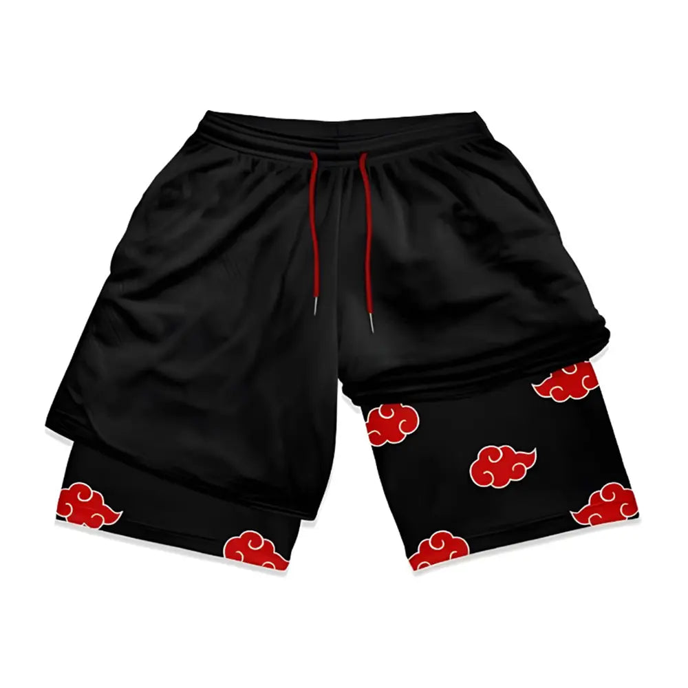 Akatsuki performance shorts 2 in 1 anime gymwear morocco